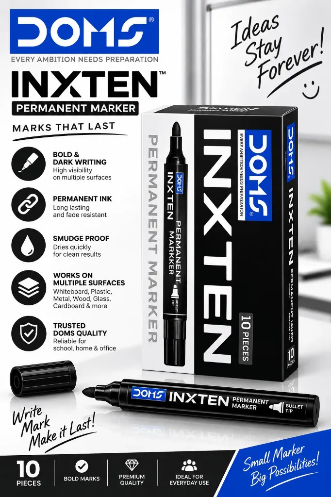 DOMS INXTEN PERMANENT MARKER PEN BLACK