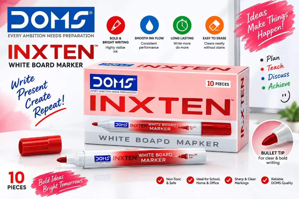 DOMS INXTEN WB MARKER PEN RED