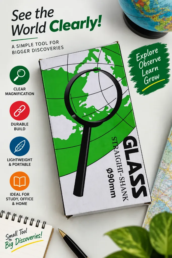 Magnifying Glass – Straight Shank, 90 mm