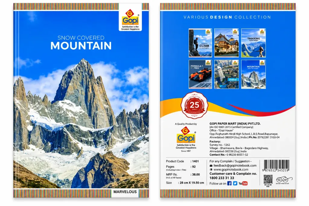 Gopi Snow Covered Mountain Marvelous Notebook – 92 Pages