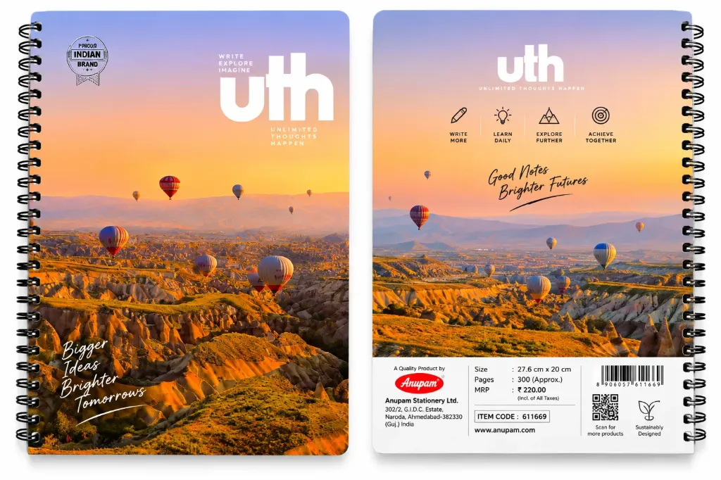 Anupam UTH Universal 6 Subject Spiral Notebook – 300 Pages