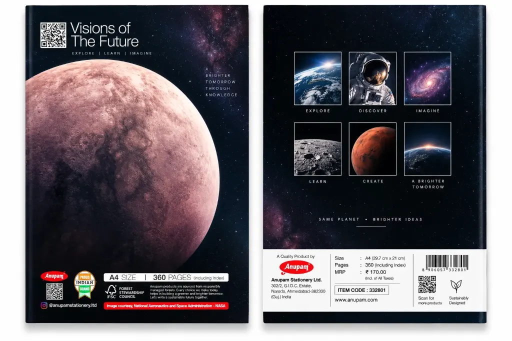 Anupam NASA Visions of the Future A4 Notebook – 360 Pages