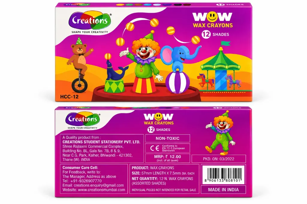 Creations WOW Wax Crayons – 12 Shades