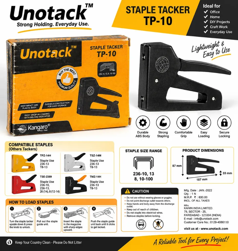 Unotack TP-10 Heavy Duty Staple Tacker