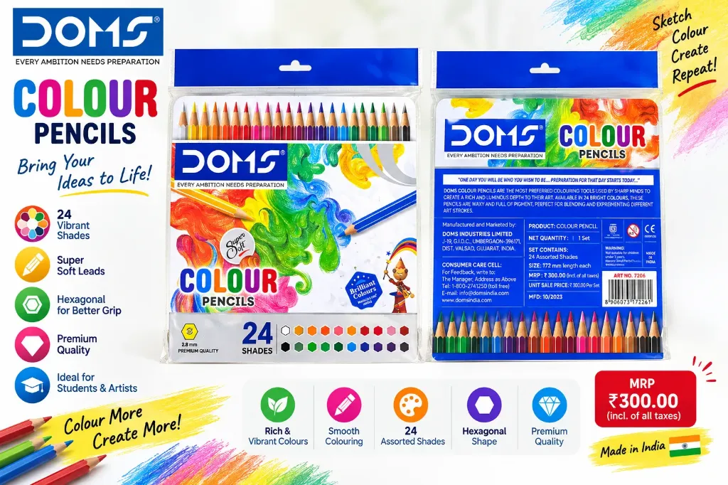 DOMS Colour Pencils – 24 Shades | Premium Quality