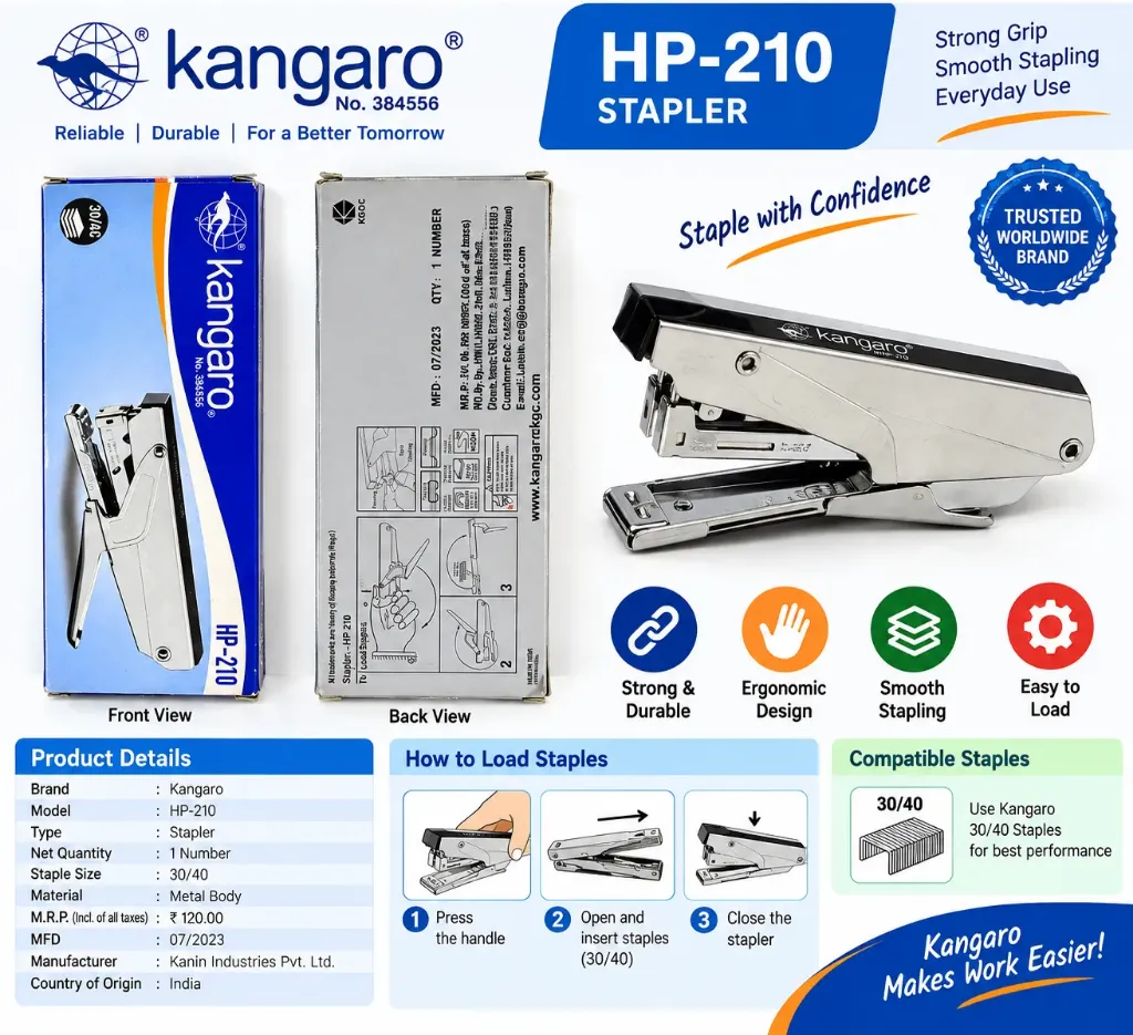 Kangaro HP-210 Heavy Duty Stapler – 30/40