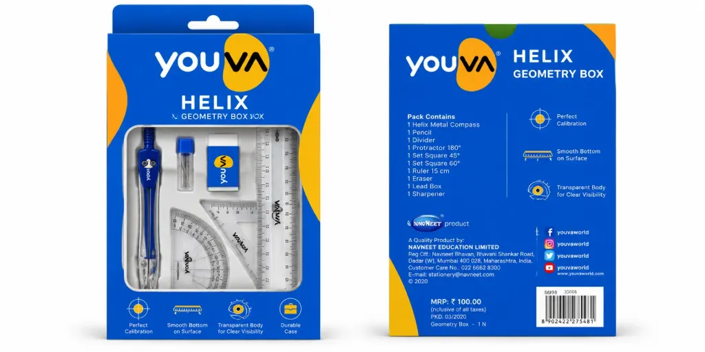 Youva Helix Geometry Box – Complete Mathematical Instrument Set